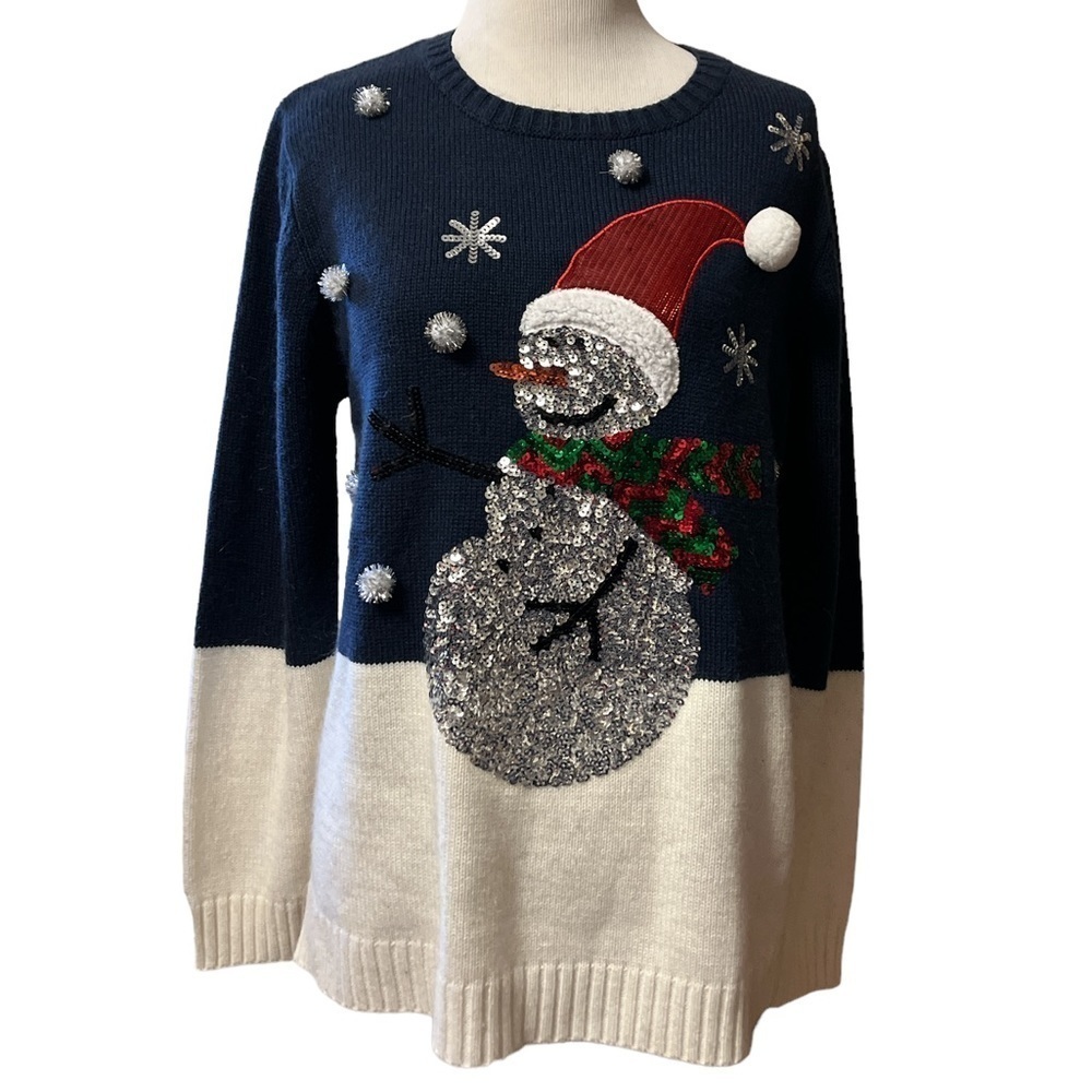 holiday time snowman Christmas sweater